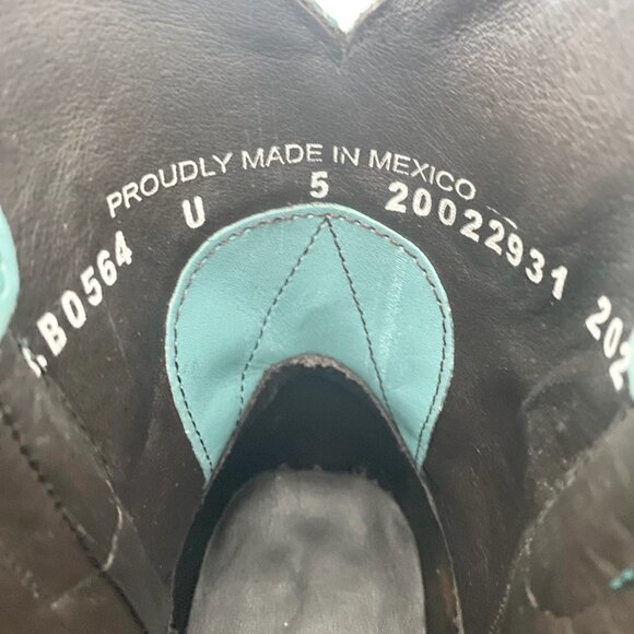 Lane EMMA JANE Womens Cowboy Bootie 5 Turquoise Blue Cowgirl Western Short Boots - Picture 9 of 11